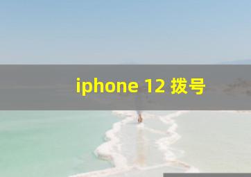 iphone 12 拨号